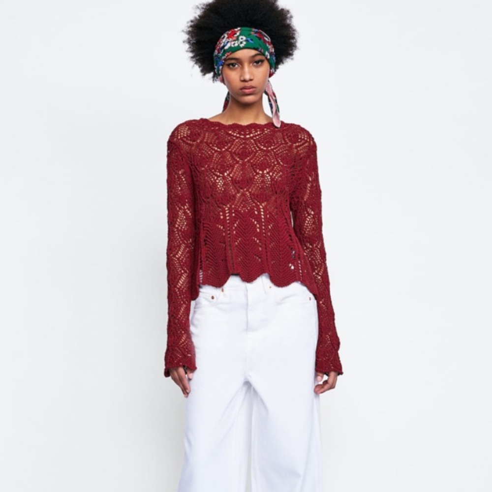 Zara knit long sleeve top